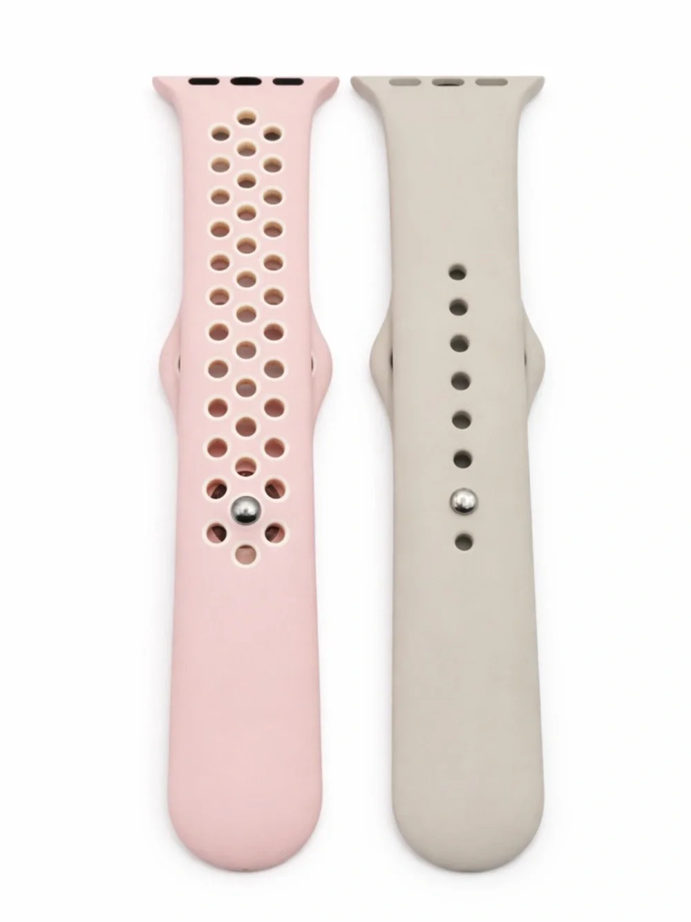 Silicone Sport Watch Band Set - Pink & Light Gray